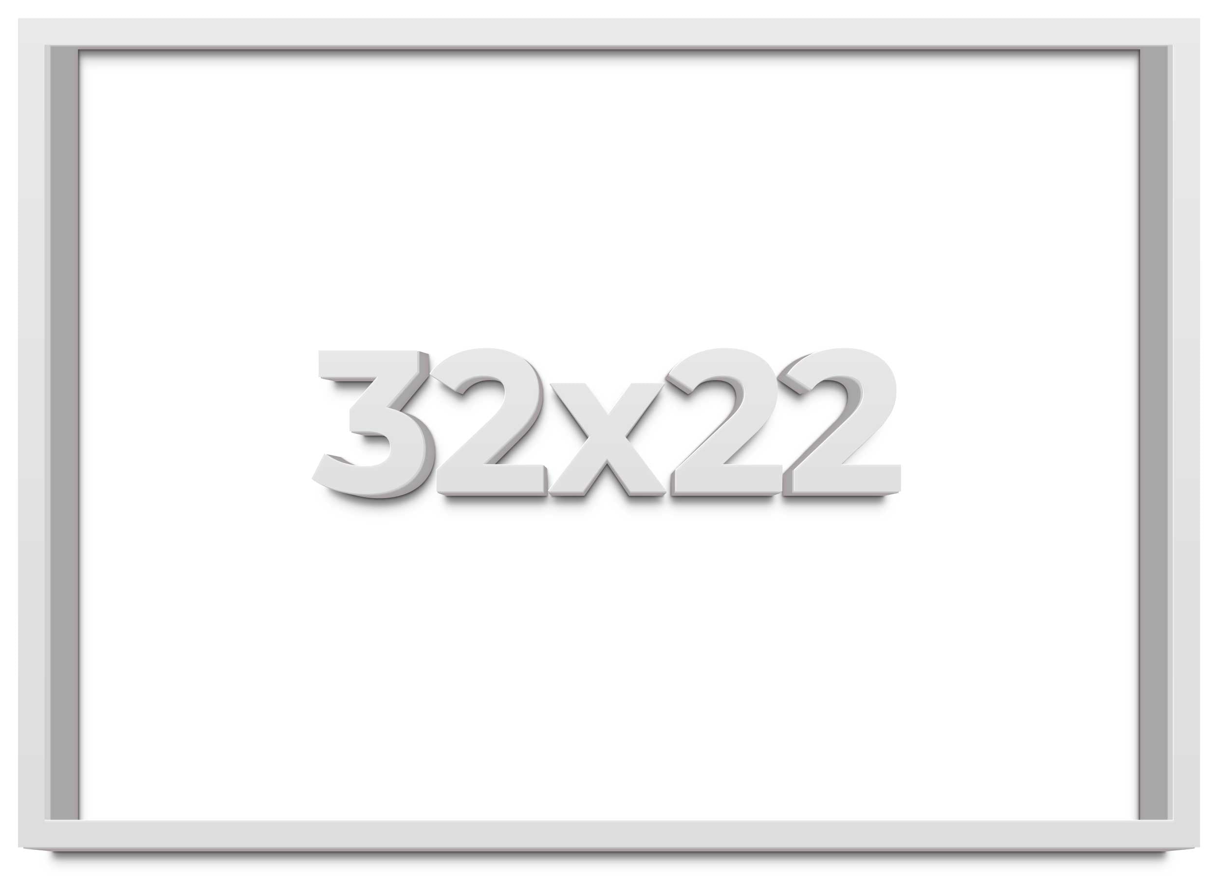 32x22 Shadow Box Frame White | 2 Inches Deep Real Wood Contemporary ...