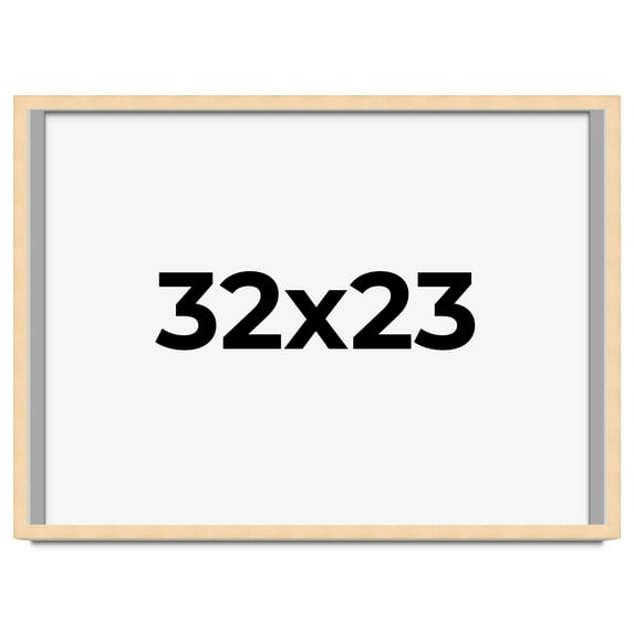 32x23 Frame Beige Real Wood Picture Frame Width 0.75 inches | Interior Frame Depth 0.5 inches |