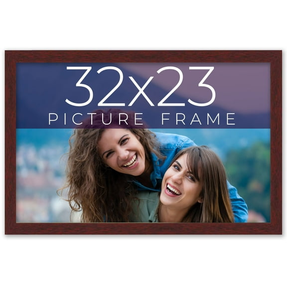 32x23 Frame Brown Solid Wood Picture Frame Width 0.75 Inches | Interior Frame Depth 0.5 Inches |