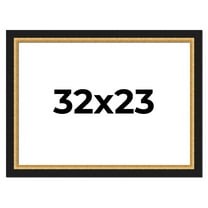 32x23 Frame Gold Real Wood Picture Frame Width 2.25 Inches | Interior Frame Depth 0.5 Inches |