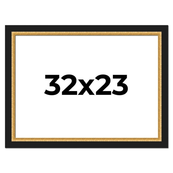 32x23 Frame Gold Real Wood Picture Frame Width 2.25 Inches | Interior Frame Depth 0.5 Inches |