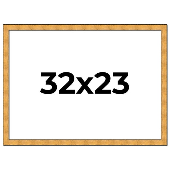 32x23 Frame Gold Rustic Solid Wood Picture Frame | 1.25 Inch Wide Moulding | Rustique Gold