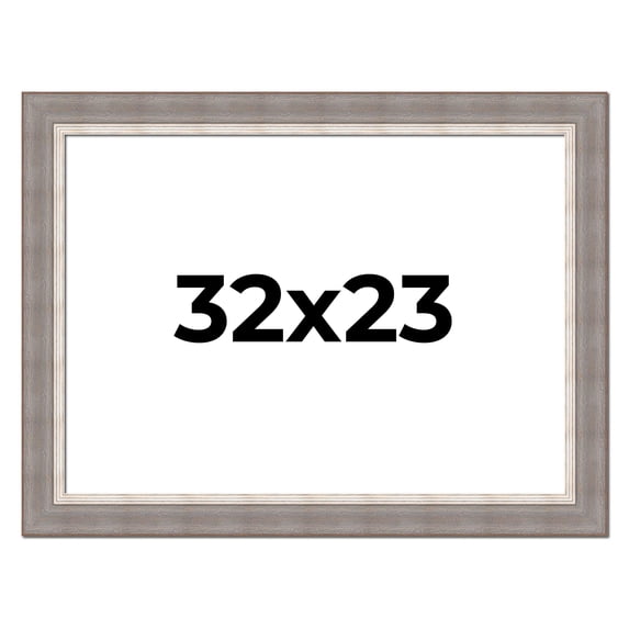 32x23 Frame Grey Real Wood Picture Frame Width 2.75 Inches | Interior Frame Depth 0.5 Inches |