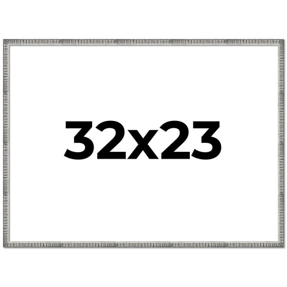 32x23 Frame Silver Picture Frame - Complete Modern Photo Frame Includes UV Acrylic Shatter Guard
