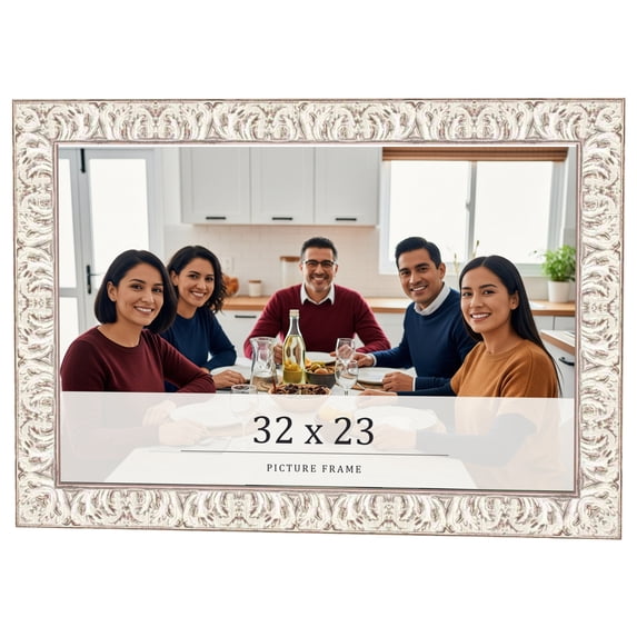 32x23 Frame White Real Wood Picture Frame Width 1.5 inches | Interior Frame Depth 0.5 inches |