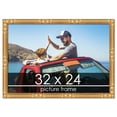 thumbnail image 1 of 32x24 Gold Thin Bamboo Picture Frame - UV Acrylic, Foam Board Backing, Hanging Hardware, 1 of 9