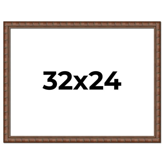 32x24 Dark Brown Bamboo Real Wood Picture Frame Width 1.5 inches | Interior Frame Depth 0.5 inches