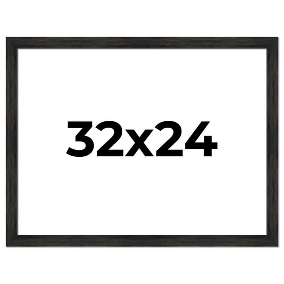 32x24 Frame Black Rustic Barnwood Solid Wood Picture Frame | 1.5 Inch Moulding Width | Includes UV