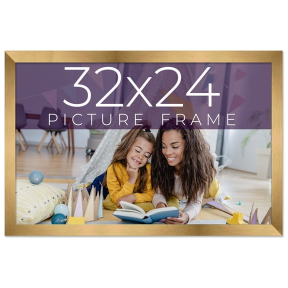 32x24 Frame Gold Bronze Solid Wood Picture Frame Width 0.75 Inches | Interior Frame Depth 0.5