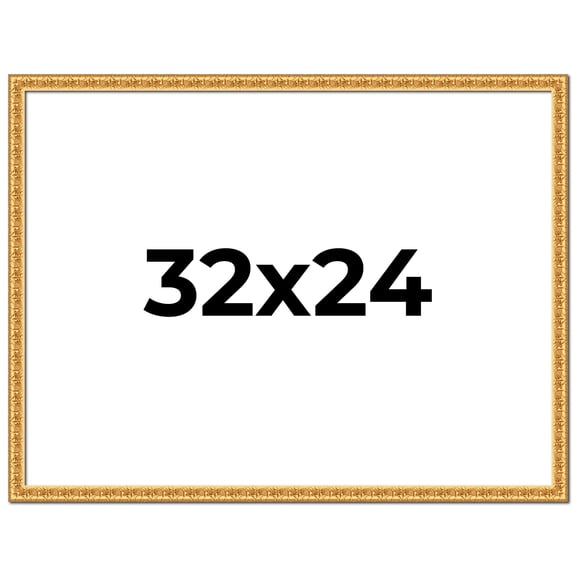 32x24 Frame Gold Real Wood Picture Frame Width 1 inches | Interior Frame Depth 0.5 inches | Edwina