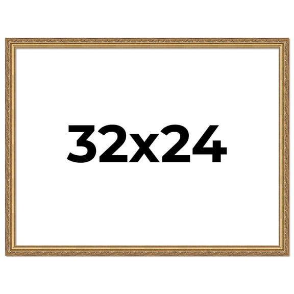 32x24 Frame Gold Solid Wood Picture Frame Width 1.25 Inches | Interior Frame Depth 0.375 Inches |