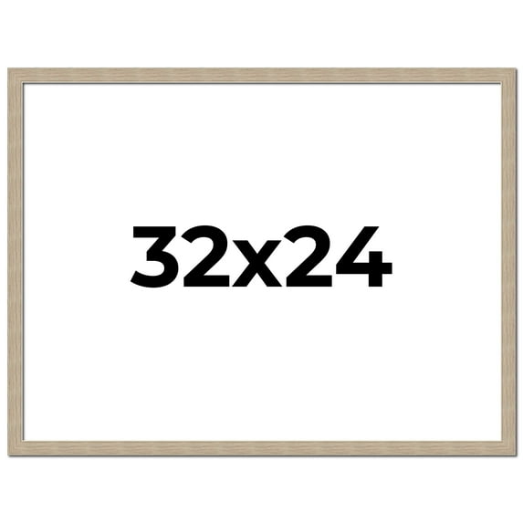 32x24 Frame Grey Solid Wood Picture Frame Width 1 Inches | Interior Frame Depth 0.5 Inches |