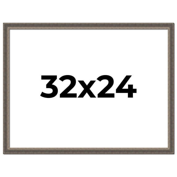 32x24 Frame Silver Real Wood Picture Frame Width 1.25 Inches | Interior Frame Depth 0.5 Inches |