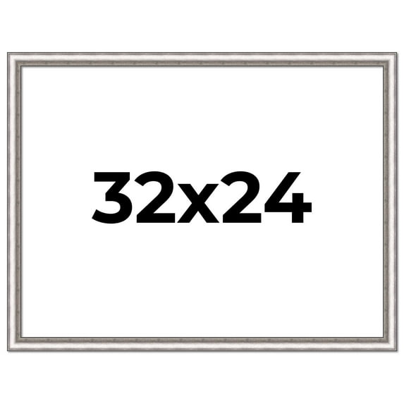 32x24 Frame Silver Real Wood Picture Frame Width 1.25 Inches | Interior Frame Depth 0.5 Inches |