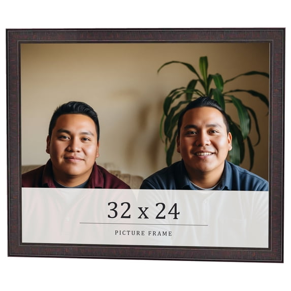 32x24 Rustic Brown Real Wood Picture Frame Width 0.75 inches | Interior Frame Depth 0.5 inches |