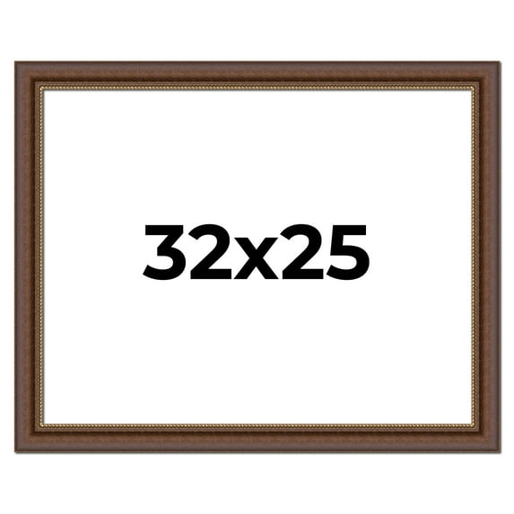 32x25 Copper and Brown Real Wood Picture Frame Width 2 inches | Interior Frame Depth 0.5 inches |