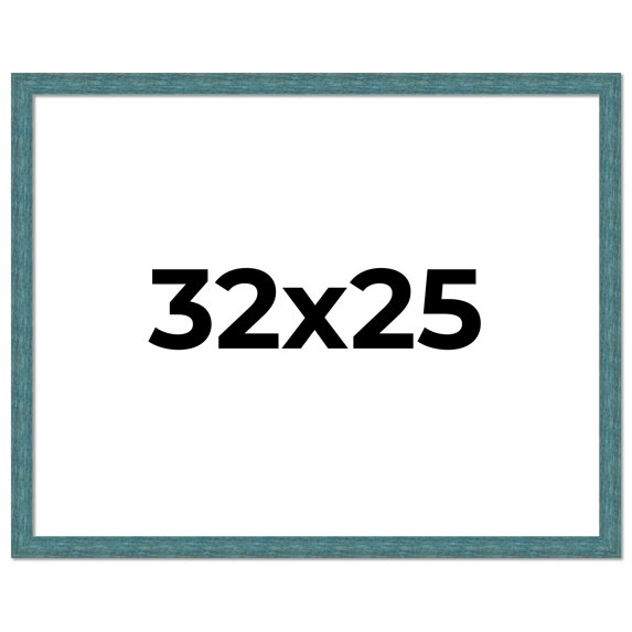 32x25 Frame Blue Rustic Barnwood Solid Wood Picture Frame Width 1.25 Inches | Interior Depth 0.5