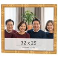 thumbnail image 1 of 32x25 Frame Gold Bamboo Solid Wood Picture Frame | 1 Inch Moulding Width | Interior Frame Depth, 1 of 8