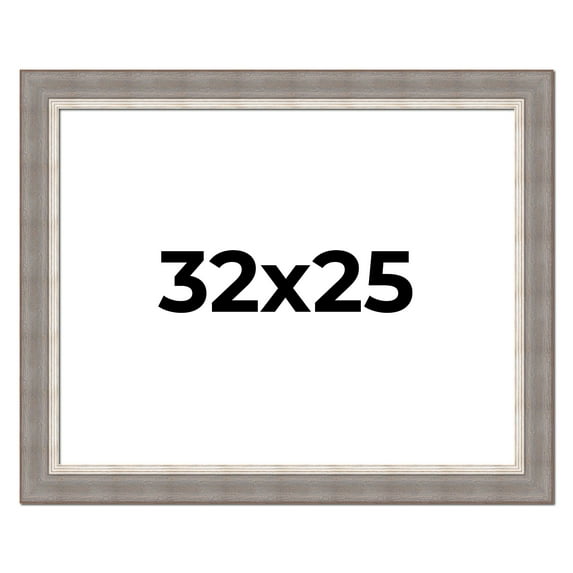 32x25 Frame Grey Real Wood Picture Frame Width 2.75 Inches | Interior Frame Depth 0.5 Inches |