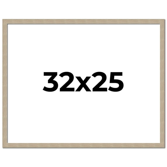 32x25 Frame Grey Solid Wood Picture Frame Width 1 Inches | Interior Frame Depth 0.5 Inches |