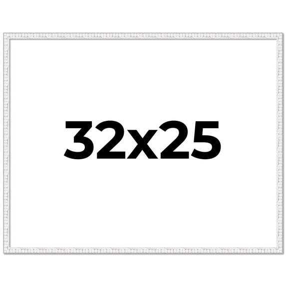 32x25 Frame White Real Wood Picture Frame Width 0.75 inches | Interior Frame Depth 0.5 inches |