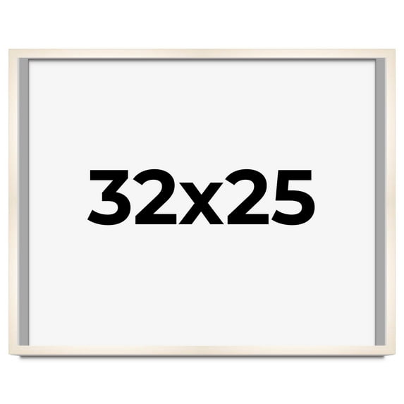 32x25 Shadow Box Cream of Wheat White Washed Display Frame | 0.875 Inches Deep Solid Wood Shadowbox