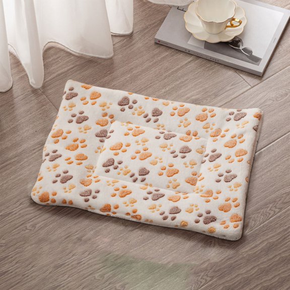 32x25cm Thick Pet Bed Mat – Warm Winter Dog/Cat Blanket with Non-Slip Bottom, Bone Pattern for Small Pets