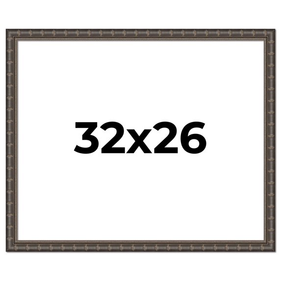 32x26 Frame Black Bamboo Solid Wood Picture Frame Width 1.5 Inches | Interior Frame Depth 0.5