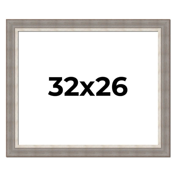 32x26 Frame Grey Real Wood Picture Frame Width 2.75 Inches | Interior Frame Depth 0.5 Inches |
