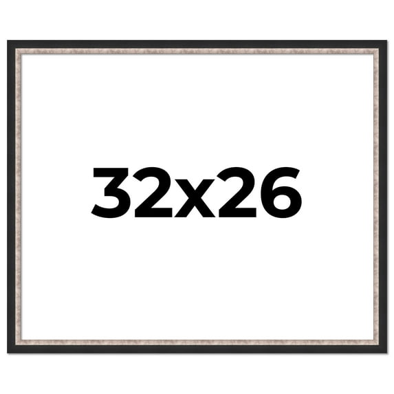 32x26 Frame Silver Real Wood Picture Frame Width 1.25 Inches | Interior Frame Depth 0.75 Inches |