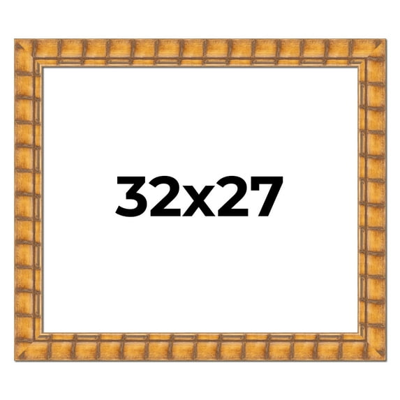 32x27 Frame Beige Real Wood Picture Frame Width 3 inches | Interior Frame Depth 0.5 inches |