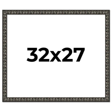 32x27 Frame Black-Brown Medieval Solid Wood Picture Frame | 1.5 Inch Moulding Width | Gotham