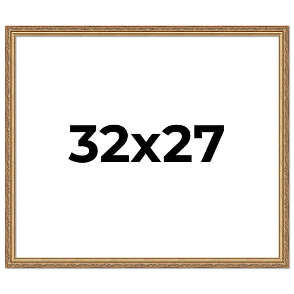 32x27 Frame Gold Solid Wood Picture Frame Width 1.25 Inches | Interior Frame Depth 0.375 Inches |