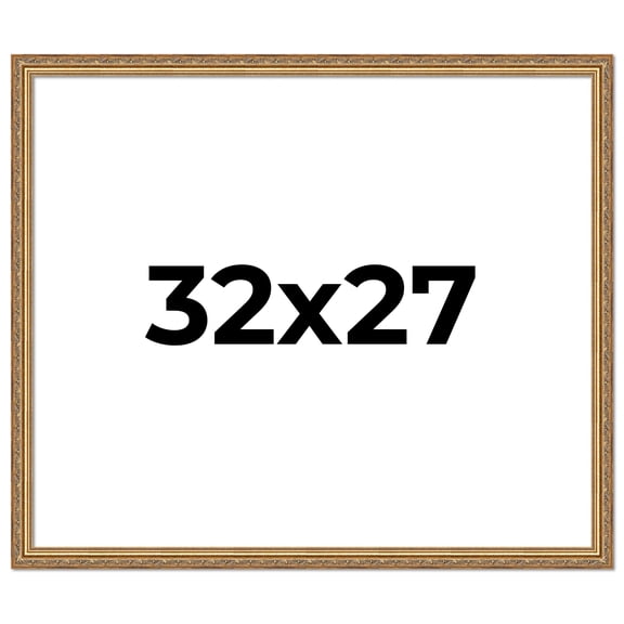 32x27 Frame Gold Solid Wood Picture Frame Width 1.25 Inches | Interior Frame Depth 0.375 Inches |