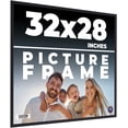 thumbnail image 1 of 32x28 Frame Black Real Wood Picture Frame Width 0.75 inches | Interior Frame Depth 0.5 inches |, 1 of 8