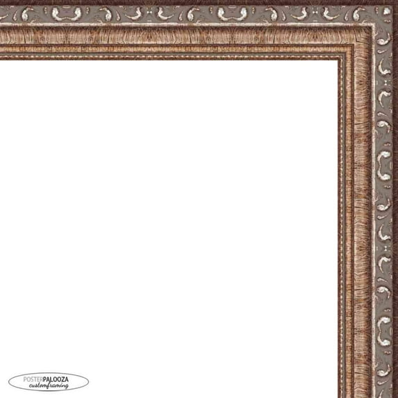 14x16 Deco Silver Picture Frame - UV Acrylic, Foam Board Backing, Hanging Hardware