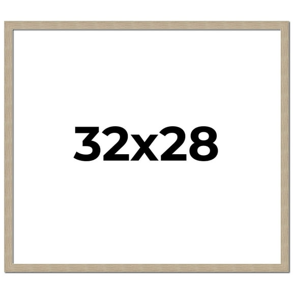 32x28 Frame Grey Solid Wood Picture Frame Width 1 Inches | Interior Frame Depth 0.5 Inches |
