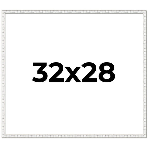 32x28 Frame White Real Wood Picture Frame Width 0.75 inches | Interior Frame Depth 0.5 inches |
