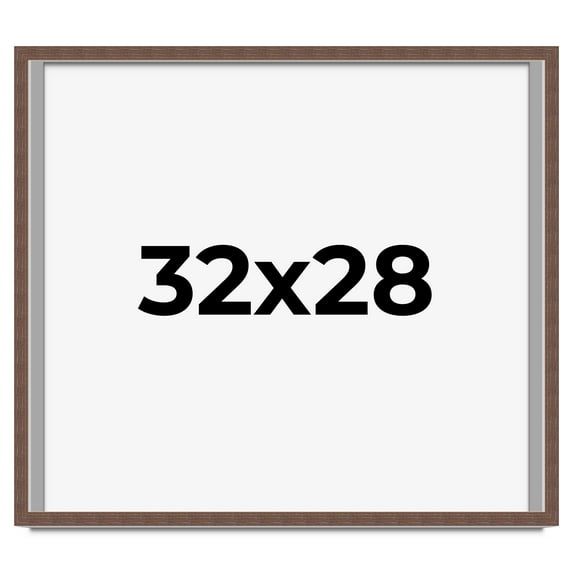 32x28 Shadow Box Frame Brown | 1.125 inches Deep Real Wood Rustic Shadowbox Display Frame | UV