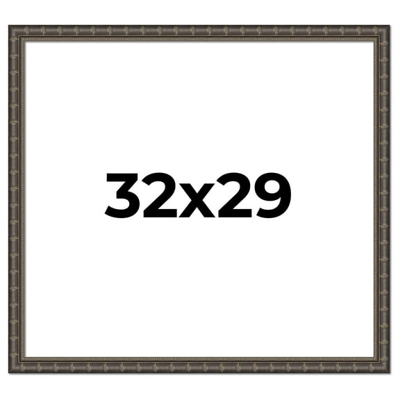 32x29 Frame Black Bamboo Solid Wood Picture Frame Width 1.5 Inches | Interior Frame Depth 0.5