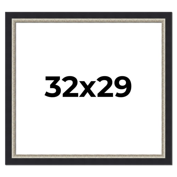 32x29 Frame Black Real Wood Picture Frame Width 2.25 Inches | Interior Frame Depth 0.5 Inches |