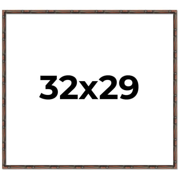 32x29 Frame Brown Bamboo with Dark Coffee/Walnut Finish | Solid Wood Picture Frame Width 0.75