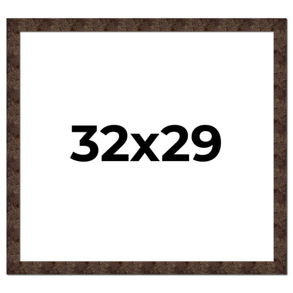 32x29 Frame Brown Burl Real Wood Picture Frame Width 1.625 Inches | Interior Frame Depth 0.5 Inches