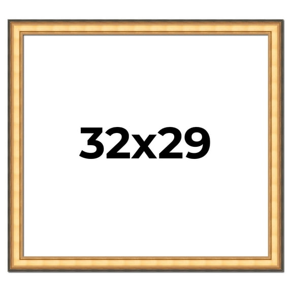 32x29 Frame Gold Plein Aire Solid Wood Picture Frame Width 2 Inches | Interior Frame Depth 0.5