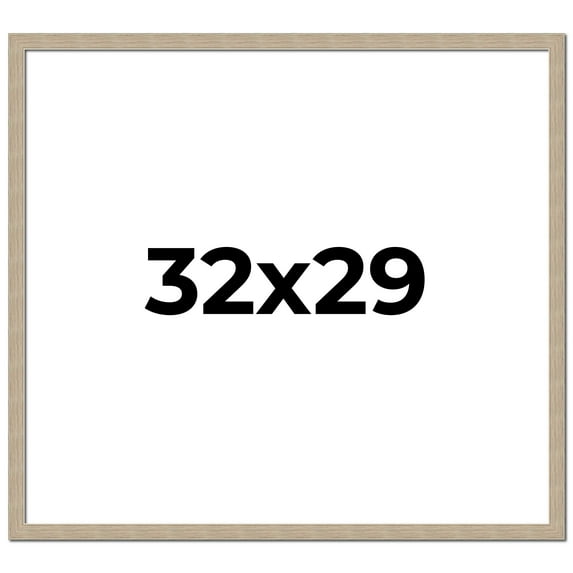 32x29 Frame Grey Solid Wood Picture Frame Width 1 Inches | Interior Frame Depth 0.5 Inches |