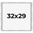thumbnail image 1 of 32x29 Frame Silver Whitewashed Wood Grain Solid Wood Shadow Box | 0.75 Inch Moulding Width | 0.75, 1 of 8