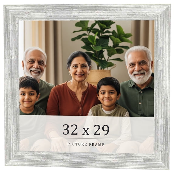 32x29 Frame White Real Wood Picture Frame Width 1.5 inches | Interior Frame Depth 0.5 inches | Barn