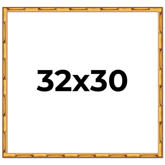 32x30 Frame Gold Bamboo Picture Frame - Complete Modern Photo Frame Includes UV Acrylic Shatter