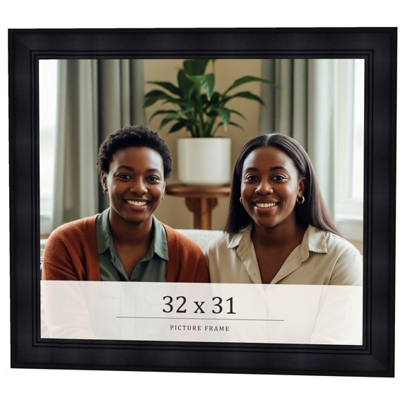 32x31 Frame Black Passaggi Solid Wood Picture Frame Width 1.5 Inches | Interior Depth 0.5 Inches |
