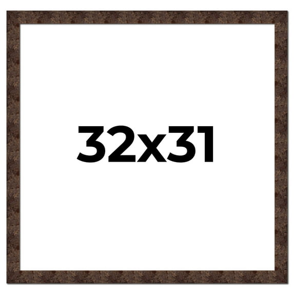 32x31 Frame Brown Burl Real Wood Picture Frame Width 1.625 Inches | Interior Frame Depth 0.5 Inches